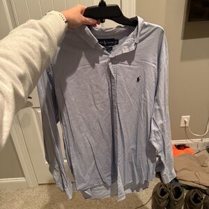 Blue Striped Button-Up Shirt